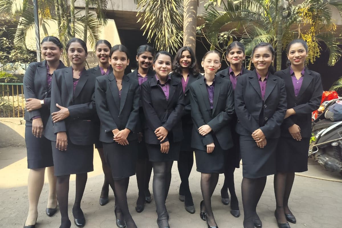 Centuria students in uniform lined up outdoors